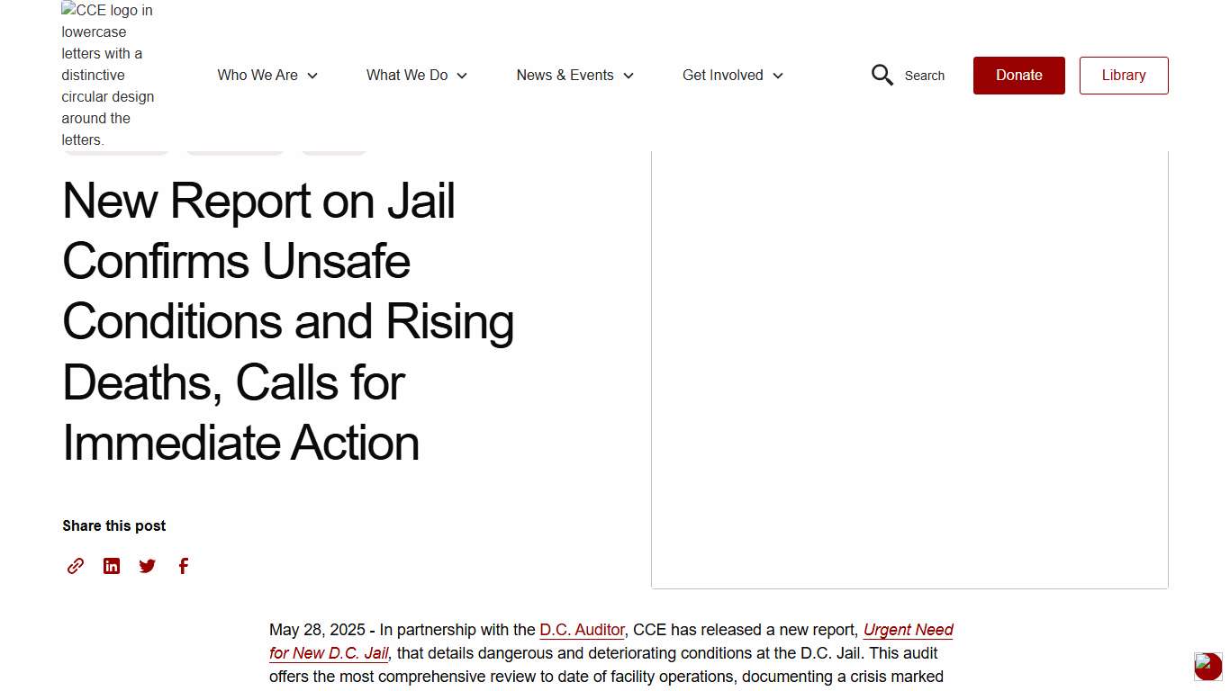 New Report on Jail Confirms Unsafe Conditions and Rising Deaths, Calls for Immediate Action