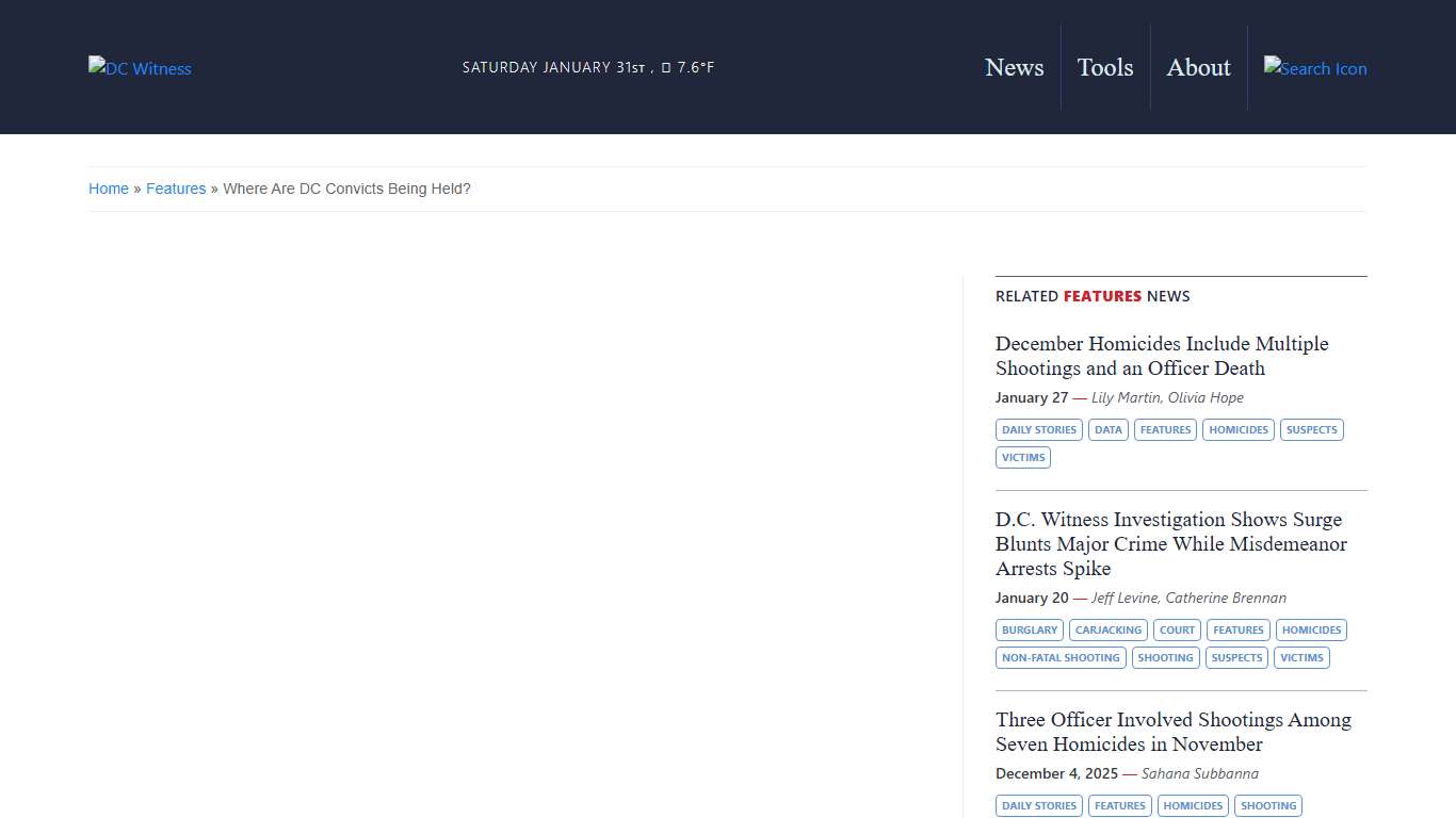 Where Are DC Convicts Being Held? - DC Witness